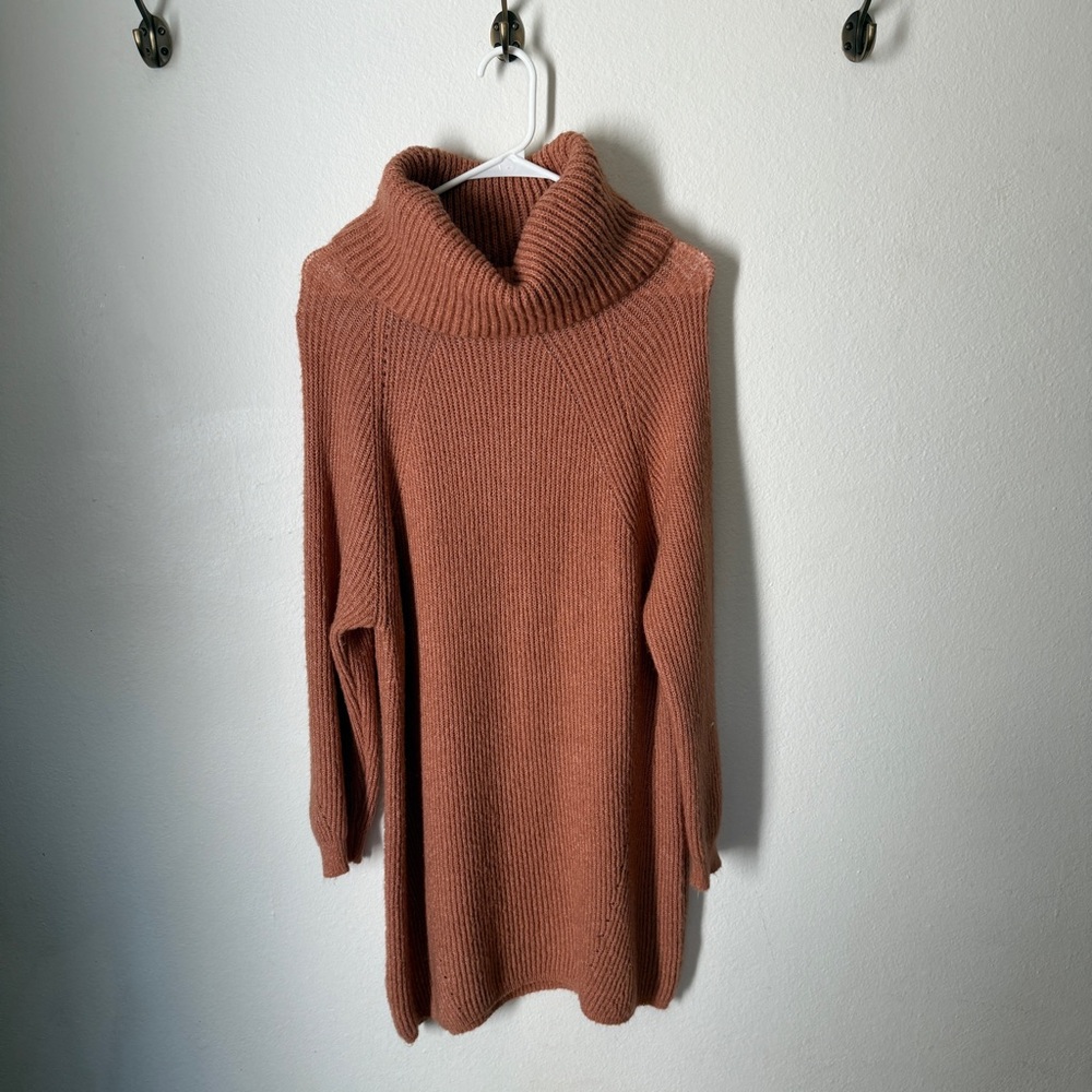 Slouchy Orange Sweater Dress